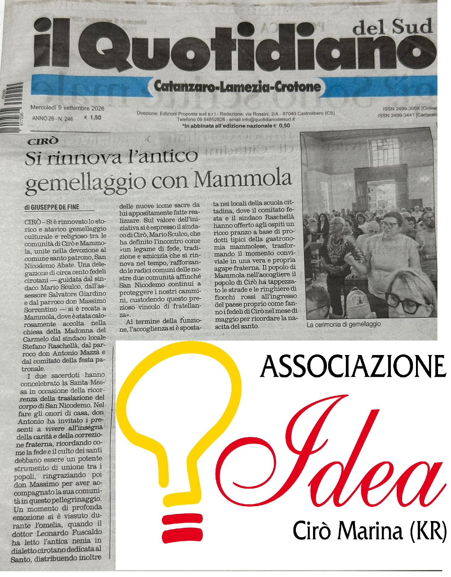Cirò (KR) a Mammola (RC) per la festa patronale